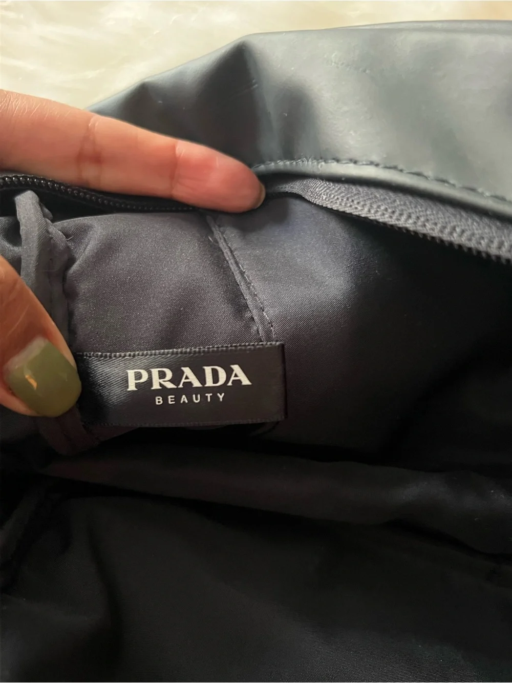 Prada Luna Rossa Ocean Black travel pouch Toiletry Bag